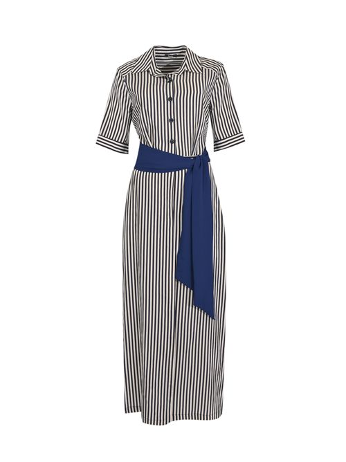 Abito chemisier in misto viscosa con fusciacca HANITA | H.V3789.4577200.BLU MARINE